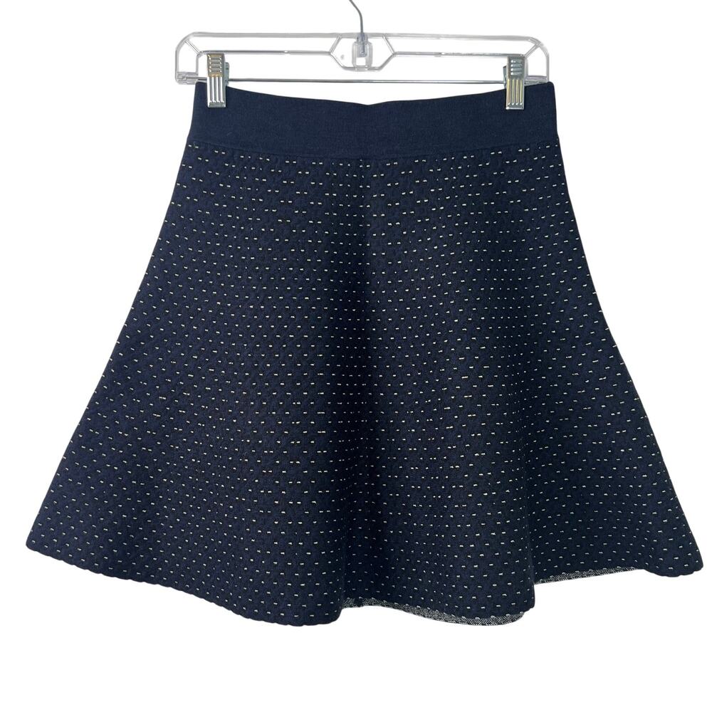 Ann Taylor NWT Womens Wool Blue Skirt Pattern Print Academia Preppy Chic Size XS